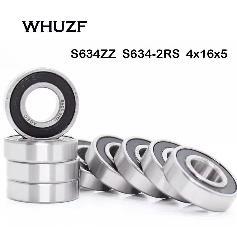

WHUZF S634ZZ S634-2RS Bearing 4*16*5 mm ( 10 PCS ) ABEC-7 Grade S634ZZ SS 634RS Stainless Steel Miniature S634 ZZ Ball Bearings