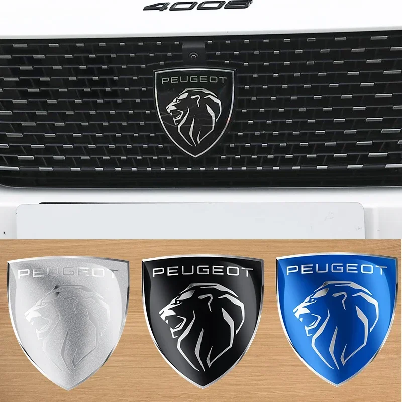 

For Peugeot Lion Badge 3008 207 2008 308 306 206 208 307 408 407 5008 508 Metal Car Front Grille Emblem Rear Trunk Sticker Badge
