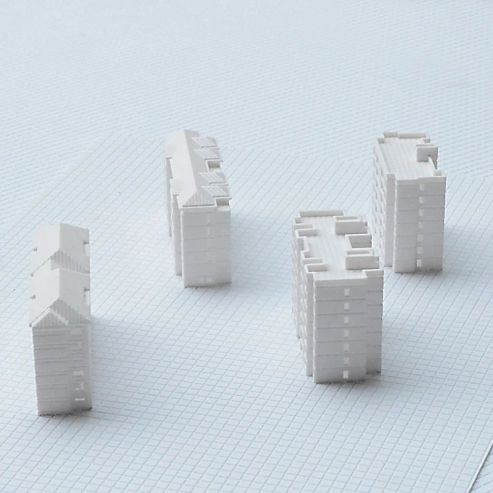

4 Pcs Building Model Ornaments Architecture Small House Blocks Mini for Crafts Models Fake Miniature Decor Decorate