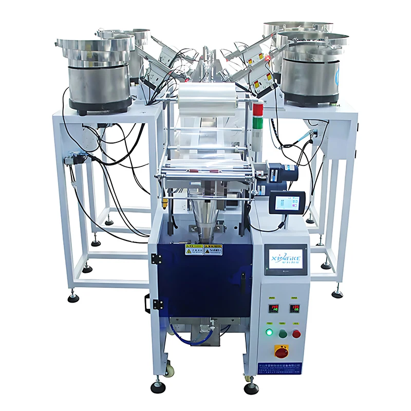 Multipurpose Automatic Screw Pouch Packing Machine Four Bowls Bag Counting Filling Sealing Hardware Packaging Machine