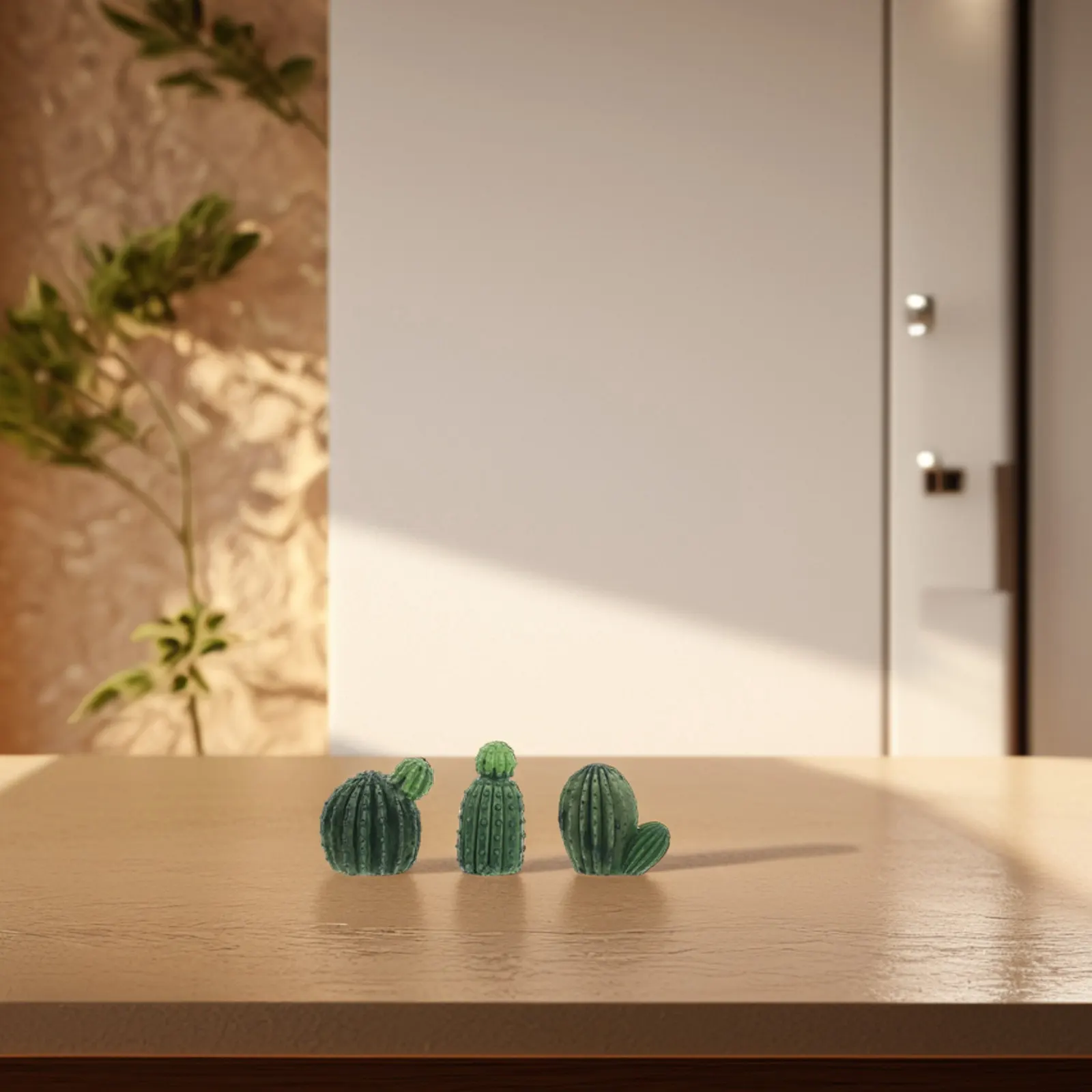 

Набор из 3 искусственных кактусов из смолы для домашнего декора, миниатюрный сад, имитация суккулентов для интерьера