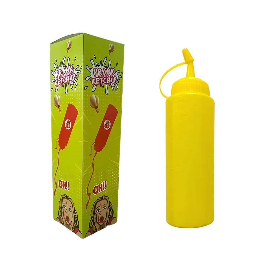 

Забавная бутылка-игрушка в виде бутылки кетчупа для розыгрышей, сжимаемая бутылка для соуса для снятия стресса, прикольная бутылка для салатного соуса.