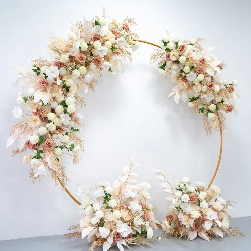 

Artificial Flowers Wedding Arch Decoration Floral Backdrop Arrangement Hanging Flower Row Road Leading Flower Ball Photo Props