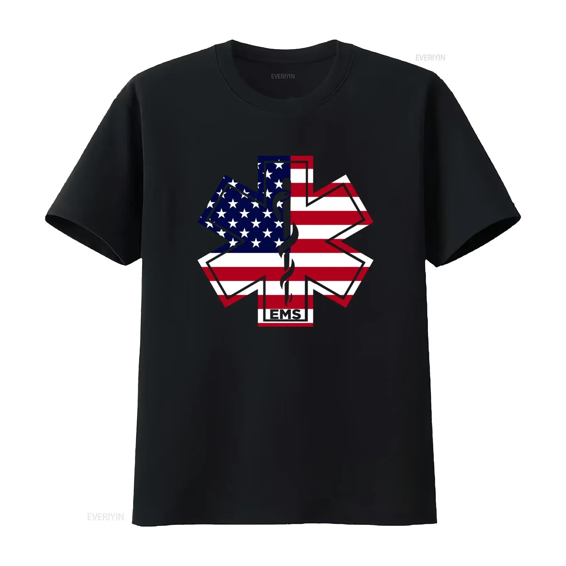 Ems Emblem Medical Service Us Flag T Shirt Patriotic Design for Healthcare Heroes vintage Washed Stylish fashion Versatile