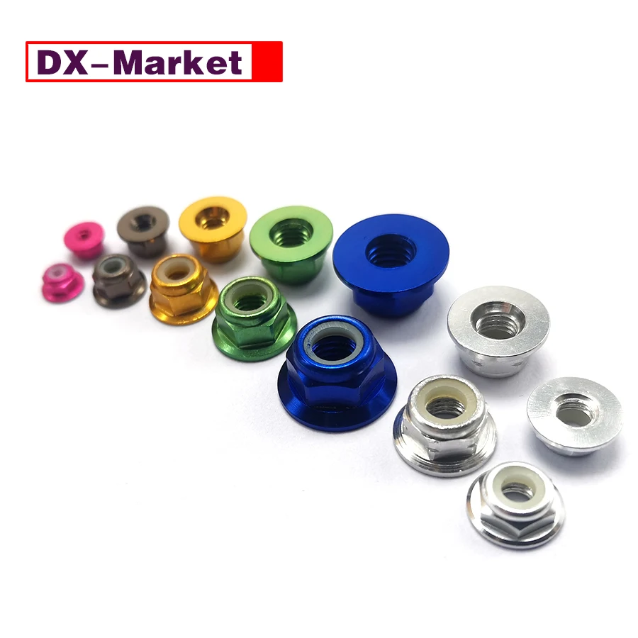 

6061 Aluminum Alloy Flange Lock Nut Kit ,Left-hand Thread Aluminum Nuts ,B064