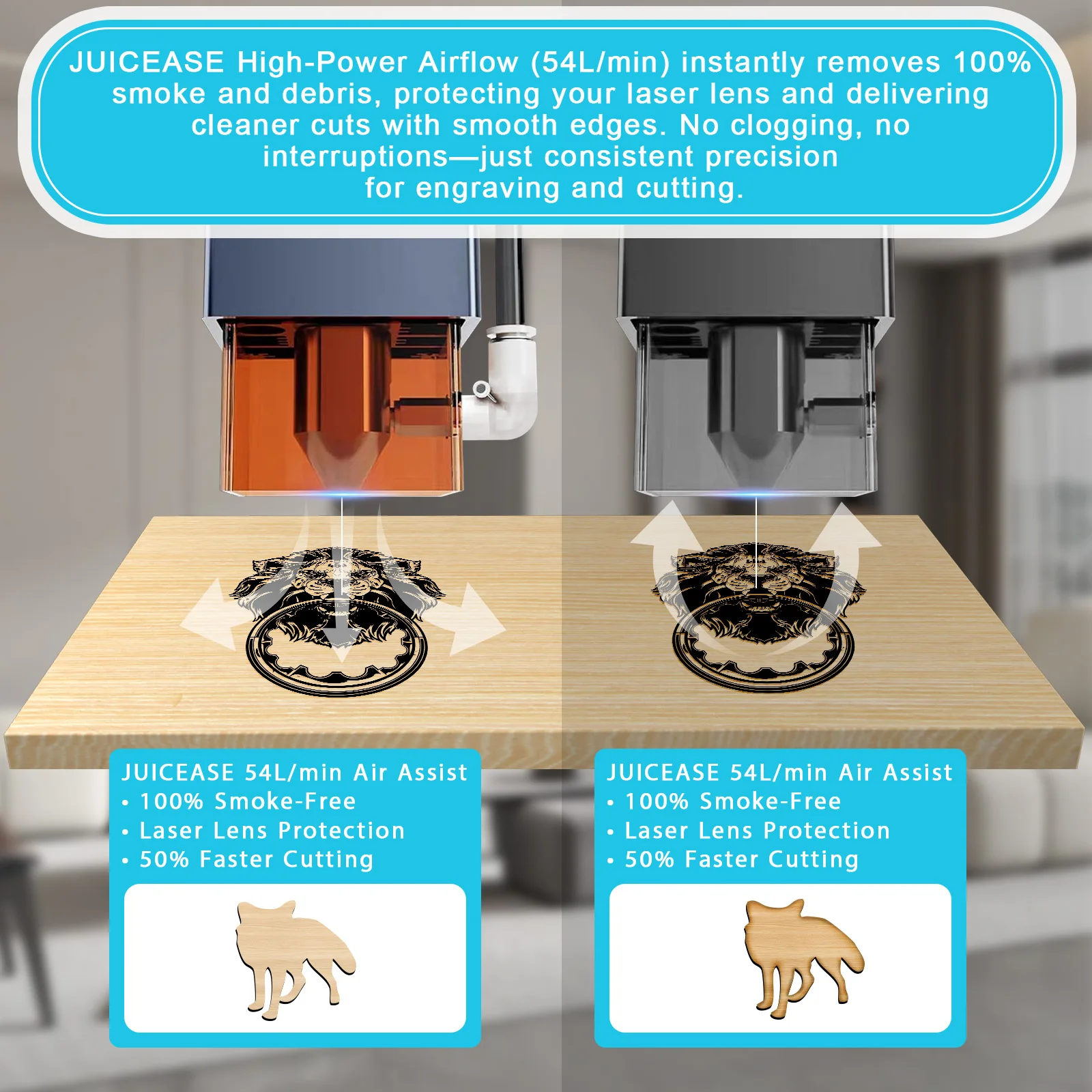 Juice ease 25W Laser-Luft unterstützung pumpe 220-240V 54l/min Luft kompressor Aquarium Sauerstoff pumpe Geschwindigkeit einstellbar für Laser gravur – Detail 10