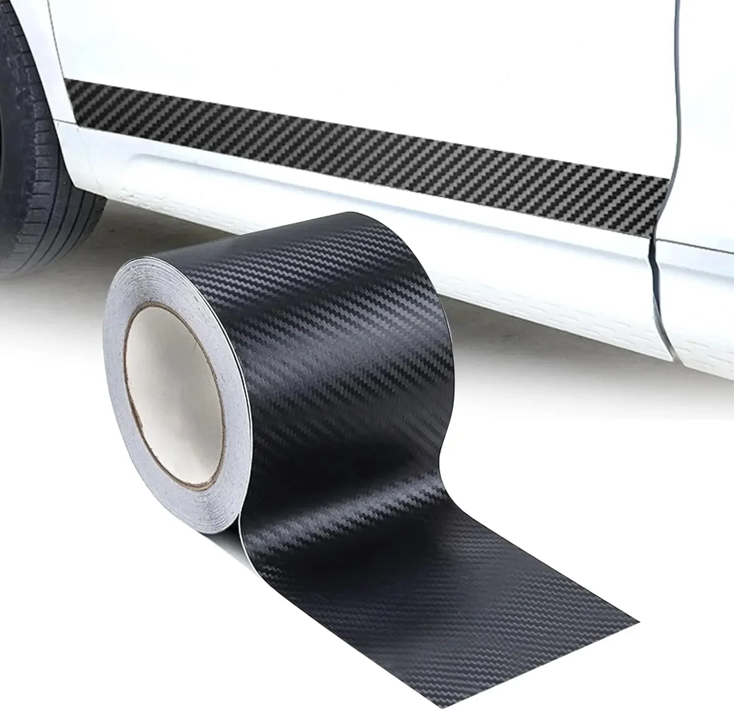 DIY 탄소 섬유 테이프 스티커 자동차 3D 나노 블랙 자동차 도어 엣지 가드 측면 방수 장식 접착 보호 필름 테이프