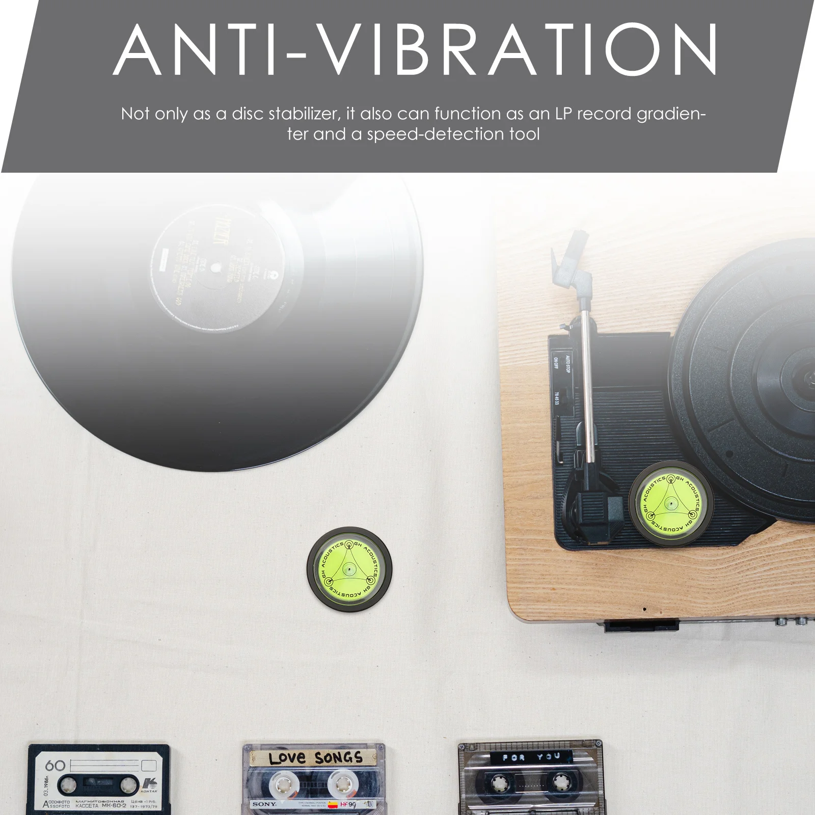

Professional Audio Record Player Weight Clamp Disc Stabilizer Durable Balanced Metal Record Stabilizer Vinyl Turntable Vibration