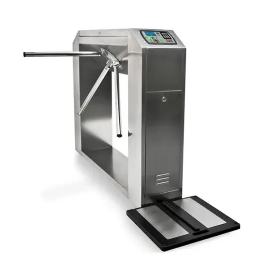 Turnstile Tripod Doors With Fingerprint Access Control, ESD Barrier Gate, And RFID Reader For Secure Entry