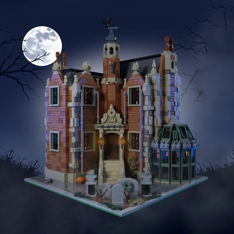 Moc Building Blocks Modular Haunted Mansion Model Technology Bricks City Street View Model DIY Assembly Toys Construstion Gifts