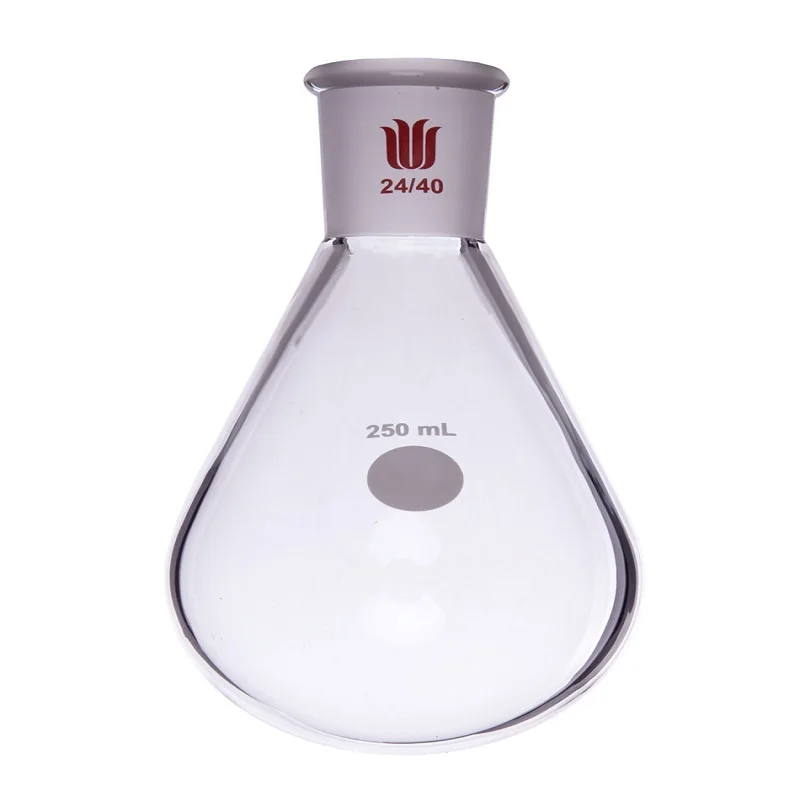 SYNTHWARE Thick walled eggplant shaped bottle, 250mL500mL1000mL2000mL, High strength, Heavy wall, Borosilicate glass flask, F31