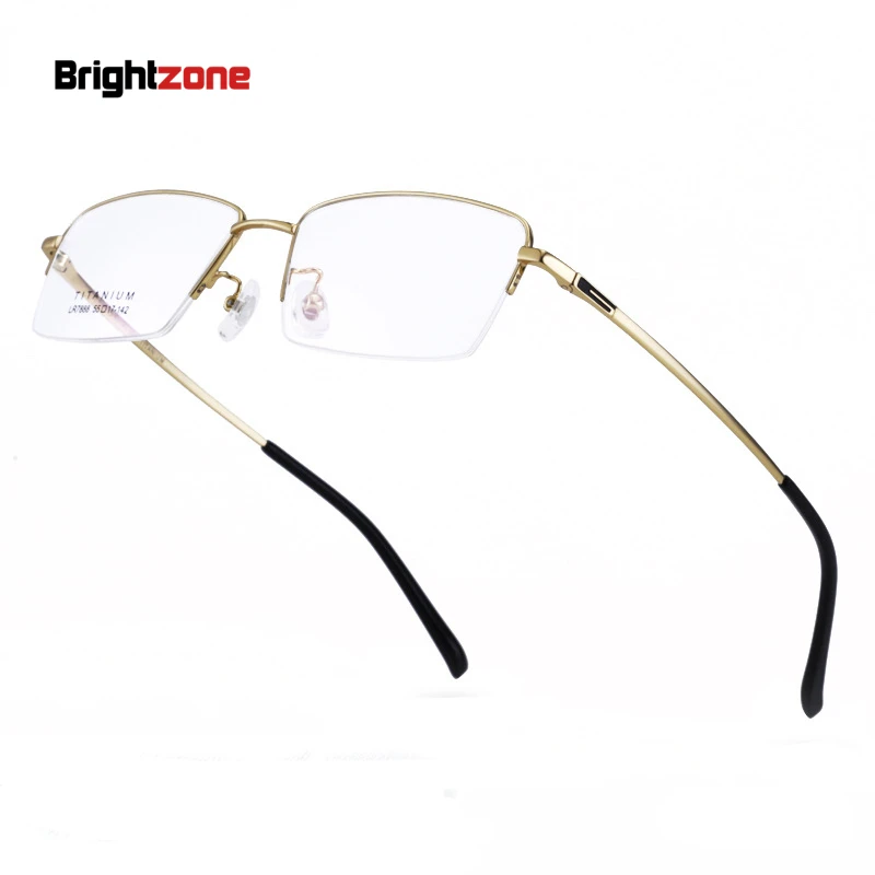 

Business Casual Men Pure Titanium Eye Glasses Optical Eyeglasses Prescription Eyewear Half Rim Frames Spectacles Spectacle Frame