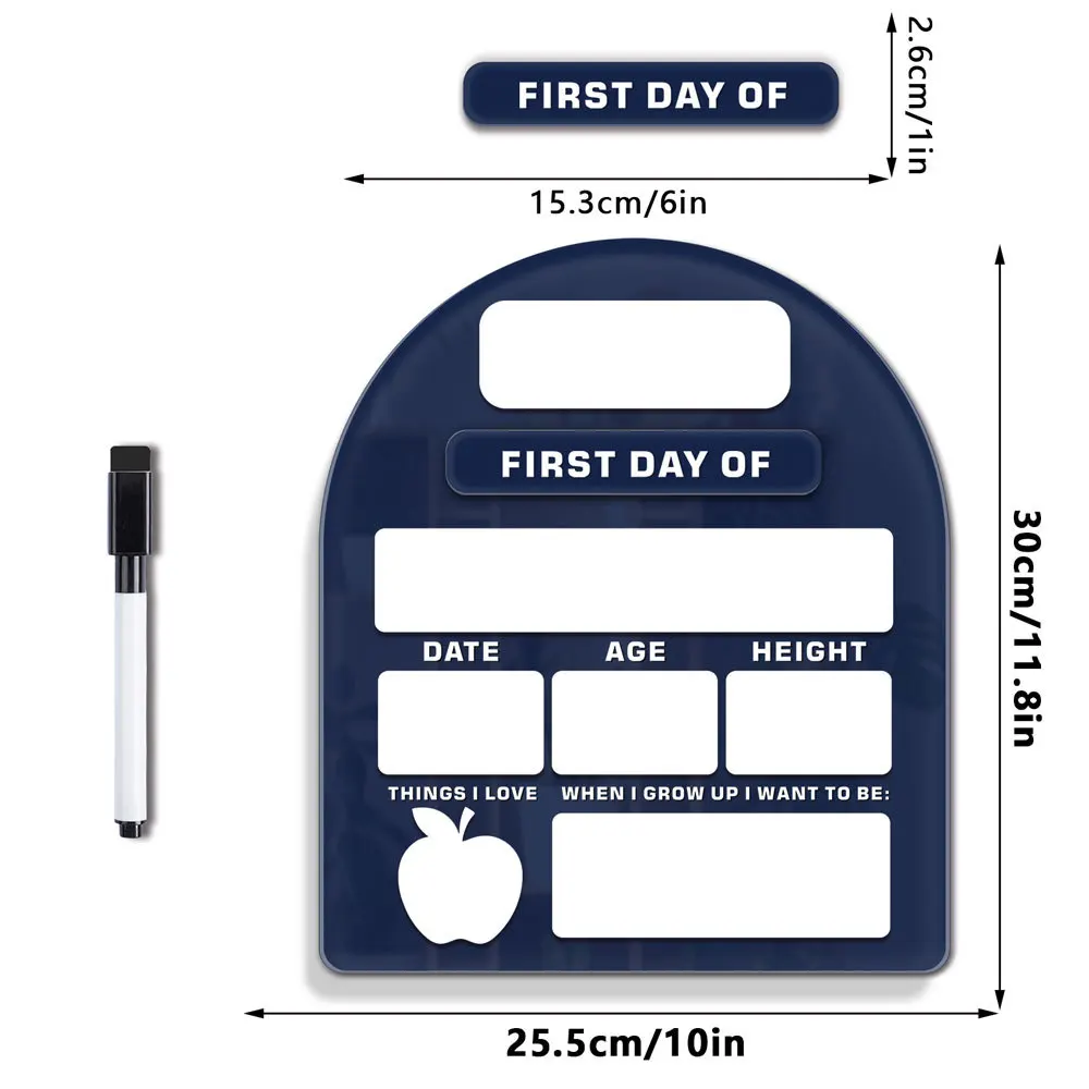 School Year Sign with Interchangeable FIRST DAY OF and LAST DAY OF Inserts for Consistent for milestone Photography Setup
