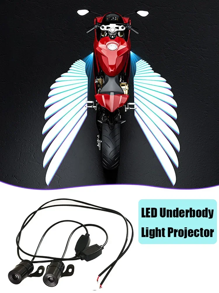 2pcs Motorcycle LED Underbody Light Projector Ghost Angel Wings Laser Light Lamp Car Motorcycle Accessories 72cm