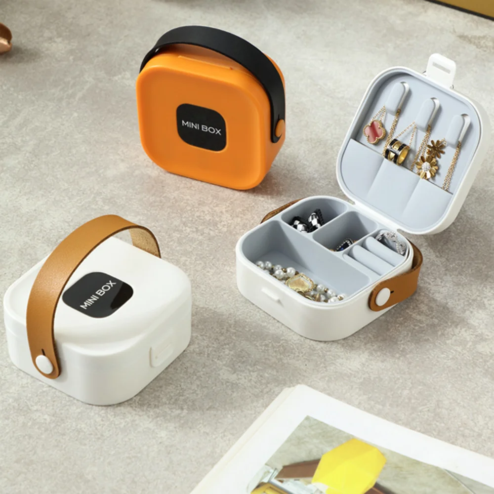 

Creative Jewelry Box For Women Necklace Ring Earrings Organizer Holder Travel Portable Square Jewelry Storage Case with Mirror