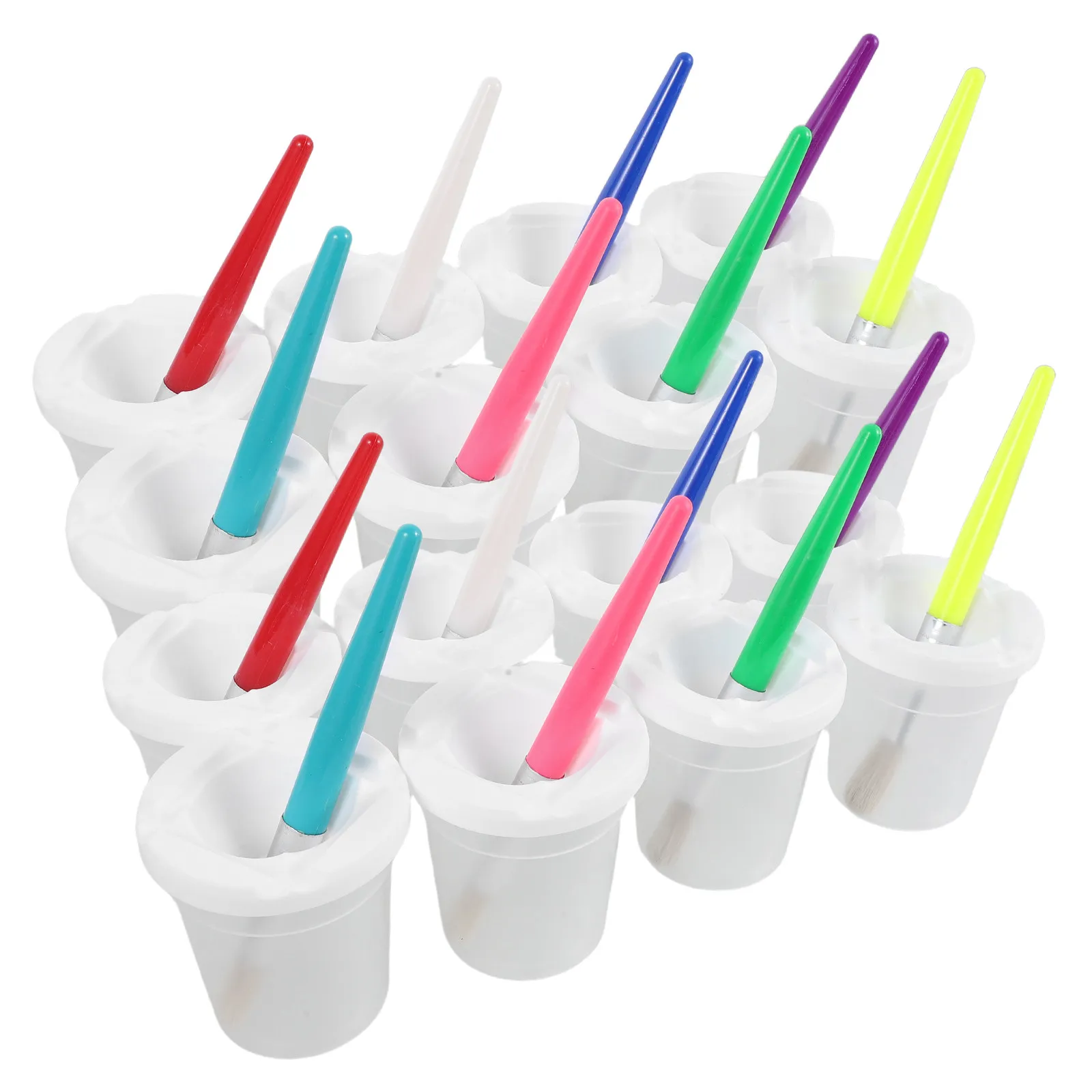 16Pcs Paint Brush Cleaning Cups No Spill Preschool Art Supplies Paintbrush Rinser Washable Paint Cups for Home School