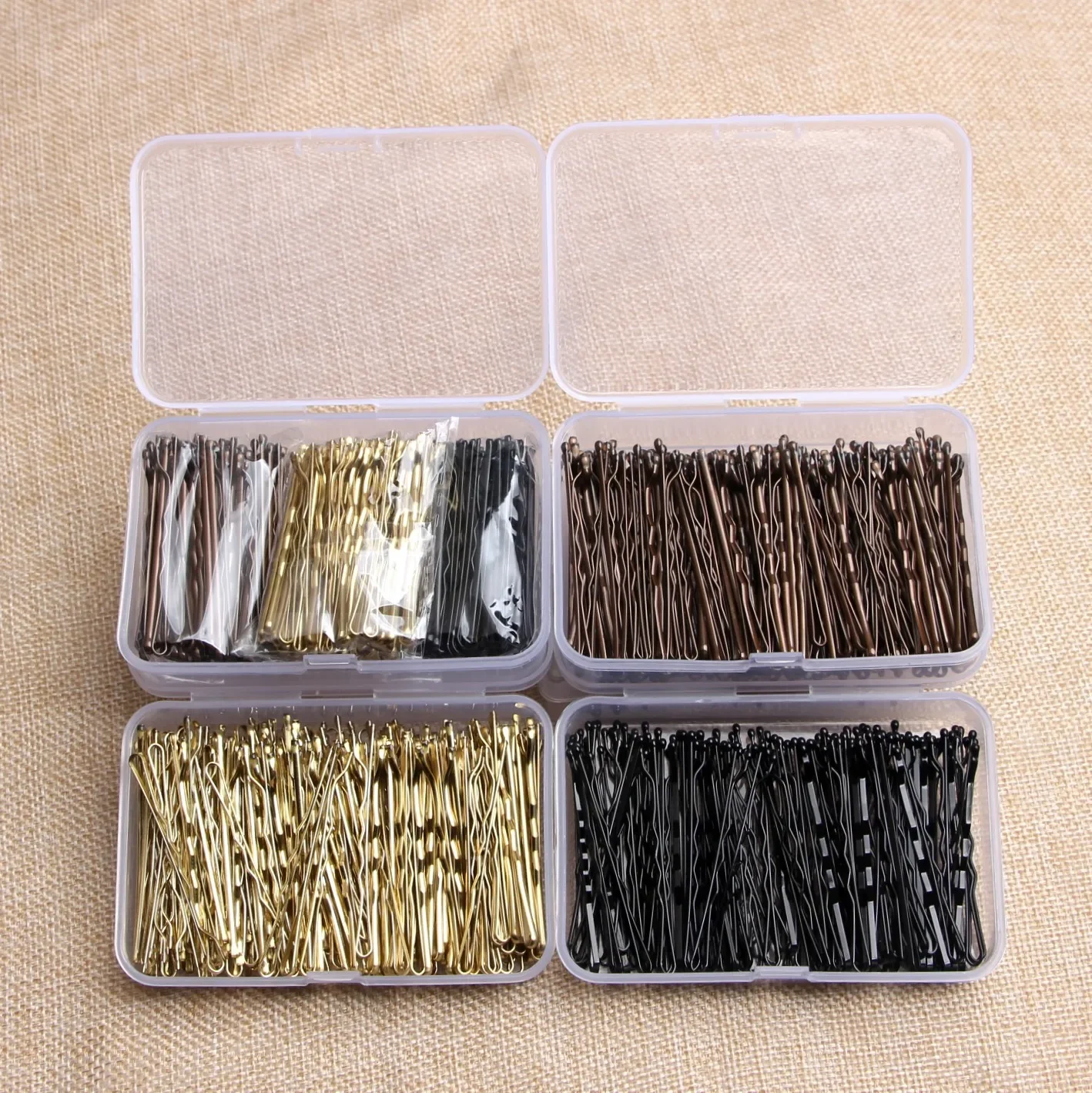 ‌Women's Bobby Pins 100PCS - Classic Solid Hair Clips for Everyday Use, Boxed Hair Accessories Set for Styling & Makeup Tools