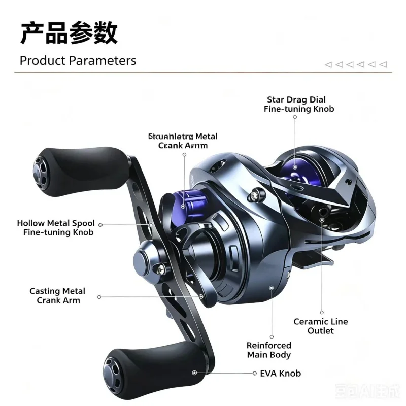 Neue Abu Garcia Angelrollen Maximale Bremskraft 18kg Ultraleichte Castingrolle Angelrolle für Barsch- und Hechtangeln – Detail 8