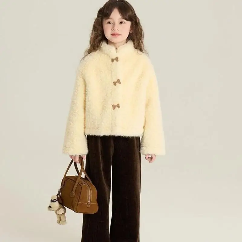 

Girl Thicken Tops Autumn Winter Coat Sweater Cotton-Padded Jacket Child Versatile Kawaii Keep Warm Fashion New Casual Clothing