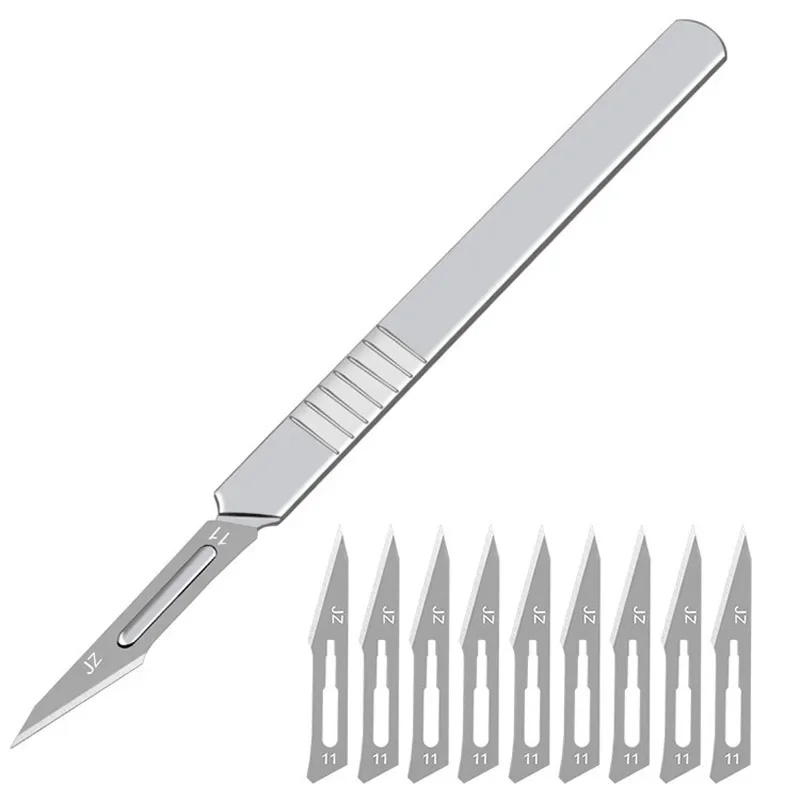 Stainless Steel Surgical Scalpel Blades + Handle Scalpel DIY Cutting Tool PCB Repair Animal Surgical Knife Dropshiping ﻿