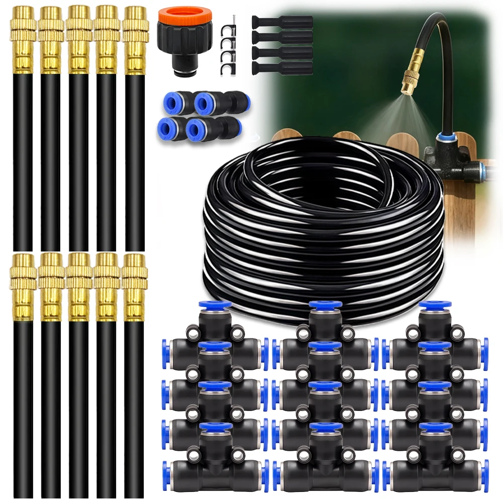 30M-5M DIY Frei Biegbares Universal-Sprühset 8mm Schlauch Terrassen-Bewässerungssystem für Gartenpflanzen-Befeuchtung und Bewässerung
