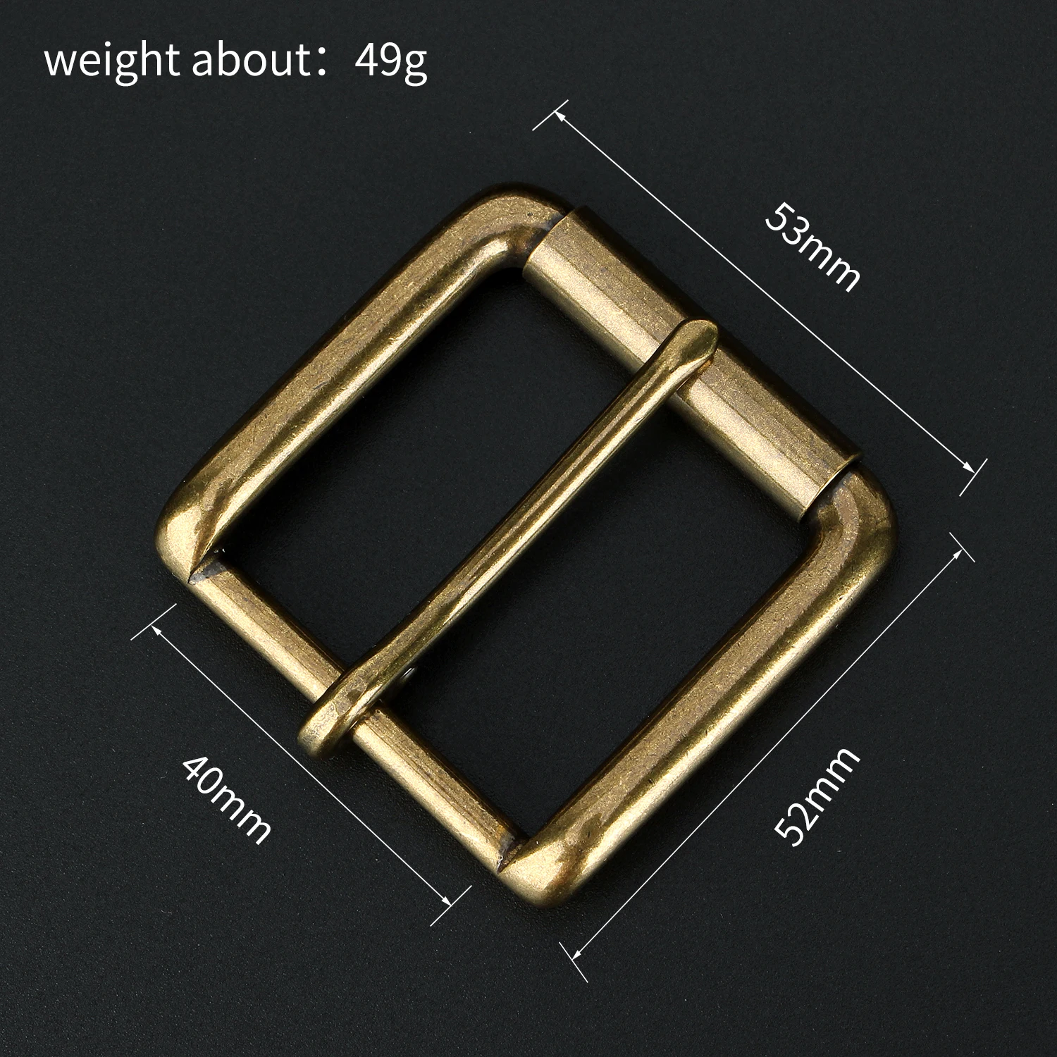 Hebillas de Metal de latón macizo para hombre, hebilla de rodillo para cinturón, pantalones vaqueros, cinturones individuales, cierre de cabeza, manualidades de alta resistencia, 40mm, 1 ud.