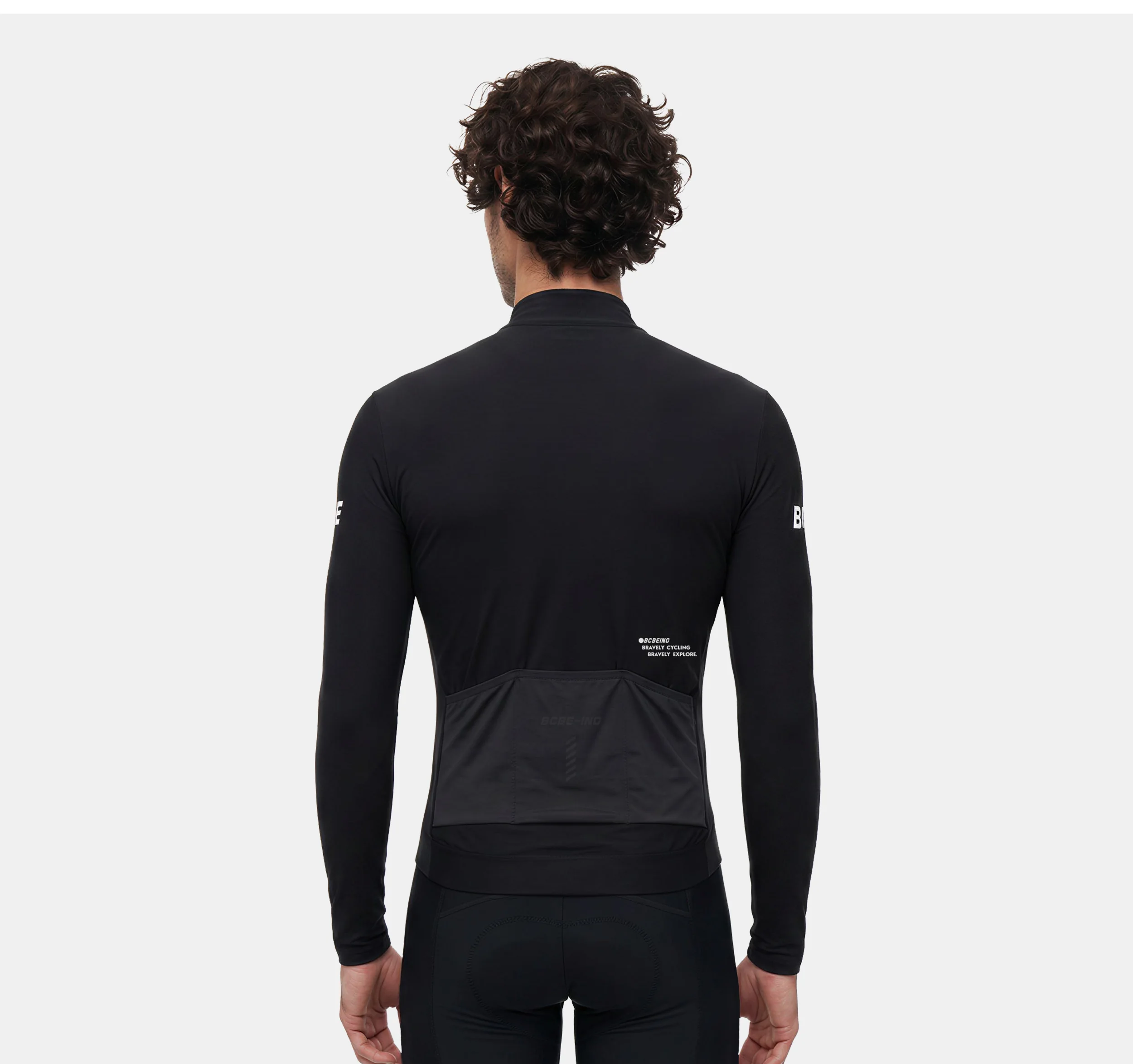 BCBE-ING Herren-Radtrikot für Winter und Herbst, Langarm, Thermofleece-Futter, Warmes Fahrradtrikot für Rennrad und Mountainbike – Detail 9