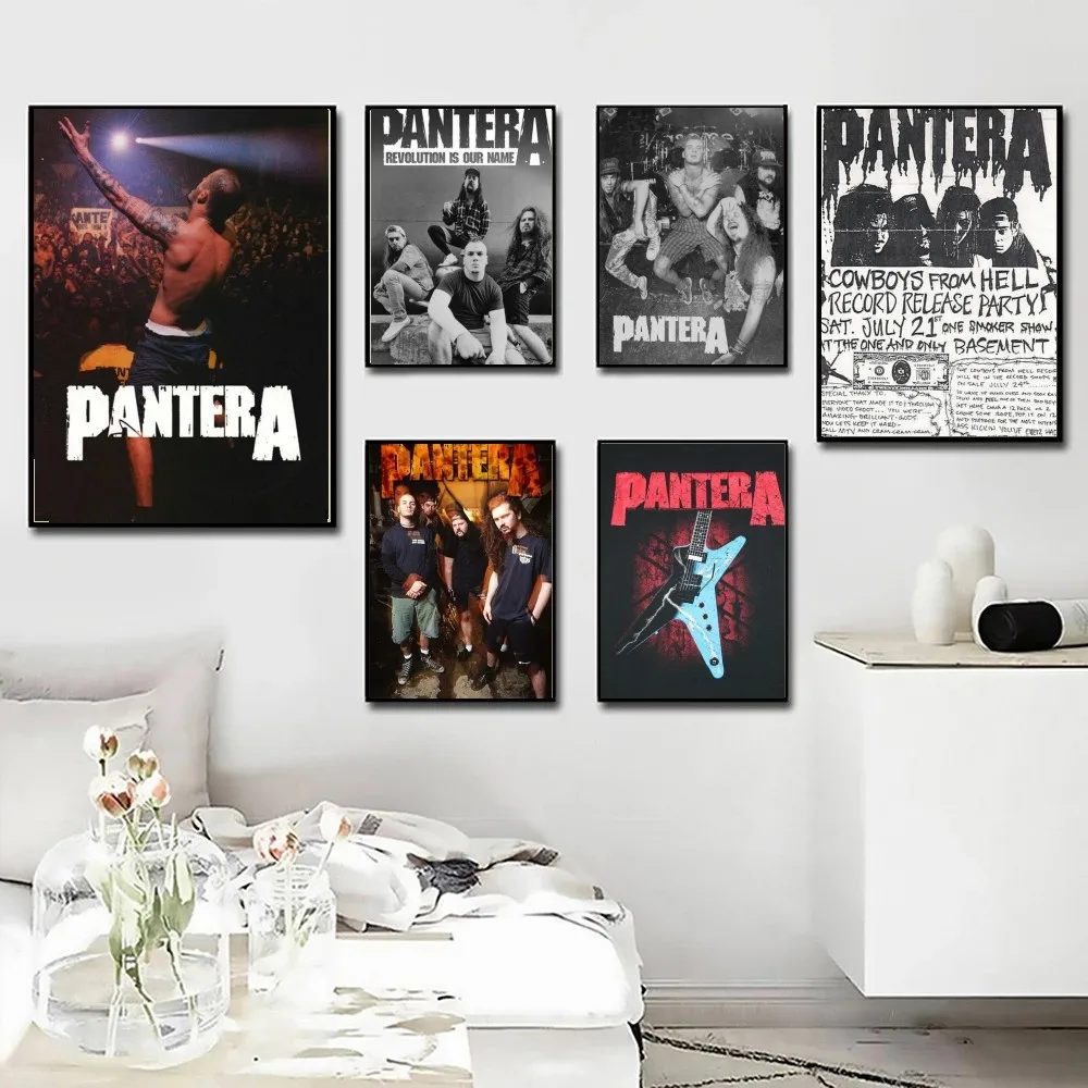 1pc Retro Pantera Band Poster Poster Art Print Bar Living Room Furniture Decor