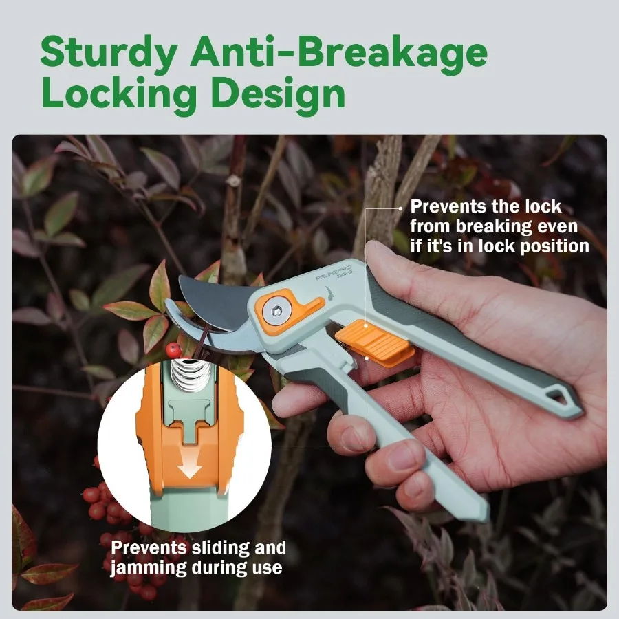 Professional Bypass Hand Pruner for Gardening with Up to 1 Inch Cut Capacity Sharp Stainless Steel Blade Garden Scissors for Tr