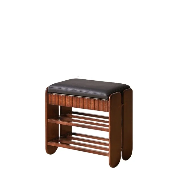 

Household Sitting Type Shoe Organizer Living Room Furniture Solid Wood Porch for Shoes Storage with Drawer Shoe Stool Hanger
