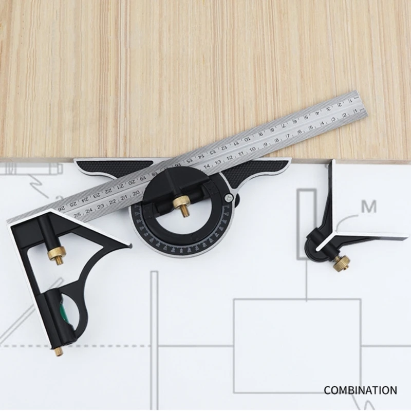 Combination Square Ruler Multifunction Measure Angles Ruler Woodworking Square A0KF