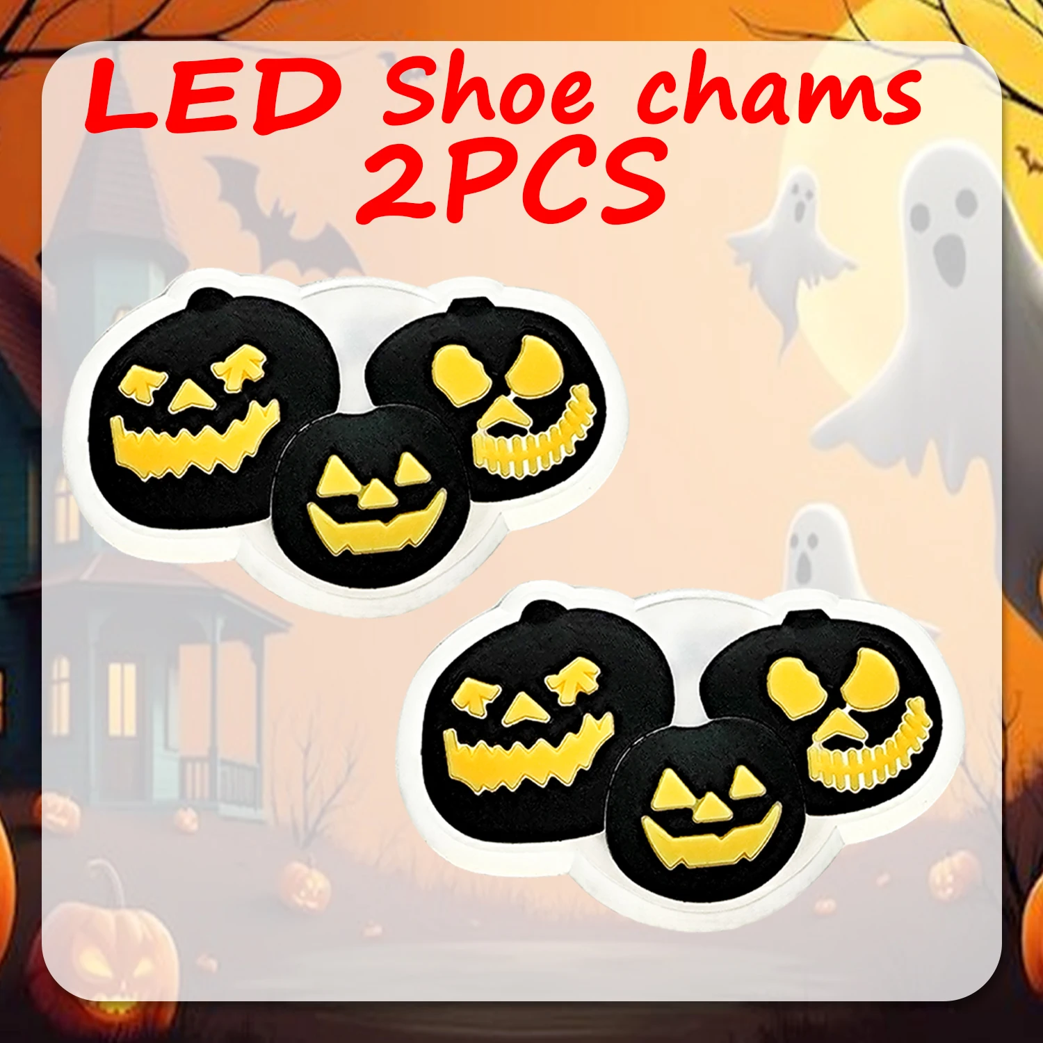 1/2/5 Stück Halloween-Schuhdekoration für Sandalen, lustiger Kürbis-Geist-Schuhanhänger, Zubehör, Katzenfledermaus, geeignet für alle Clogs – Detail 3