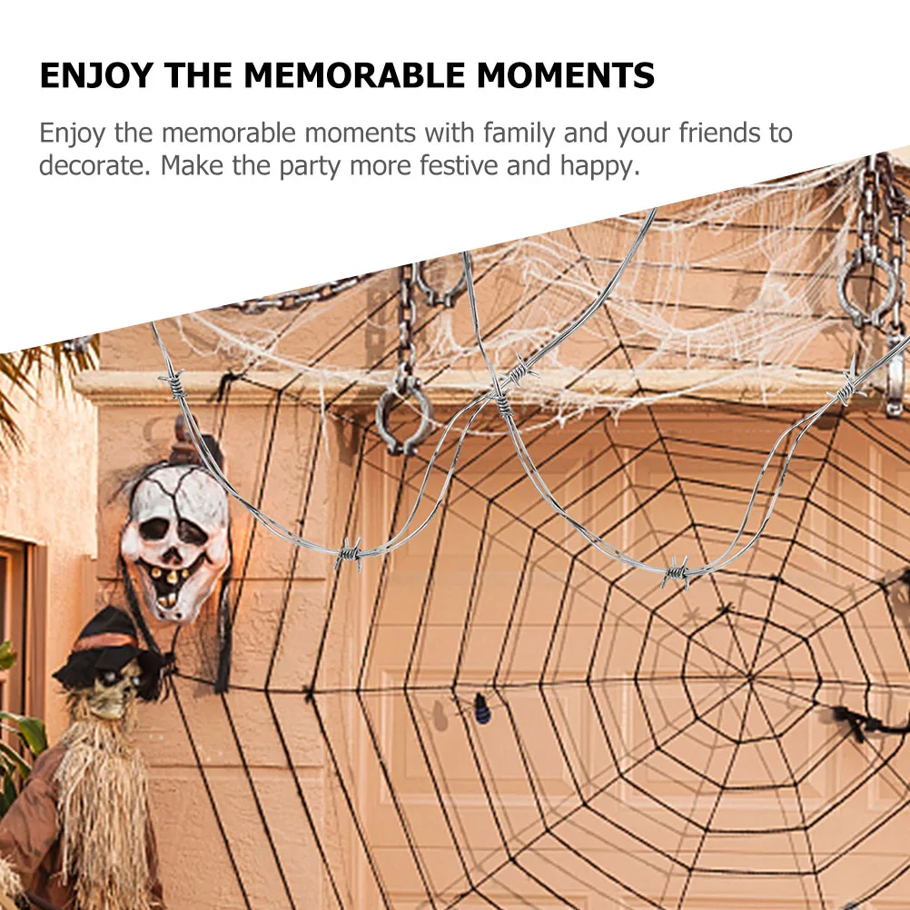 

Simulation Barbed Wires 4pcs Fake Iron Wire Garland for Halloween Party Prank Prop Cosplay Decoration PVC Chain Accessory