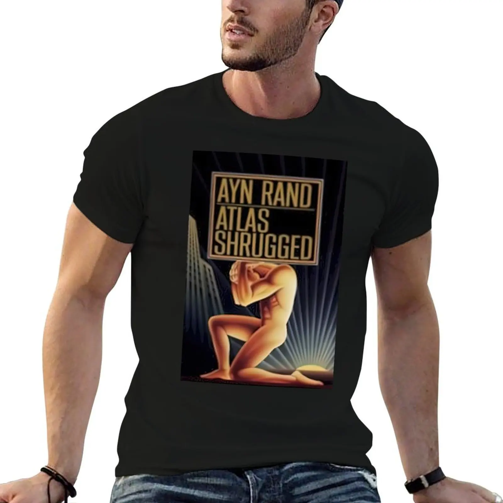

shirts funny essential quality Rand Atlas t man Shrugged t t shirt cotton T-Shirt shirt high cotton Ayn