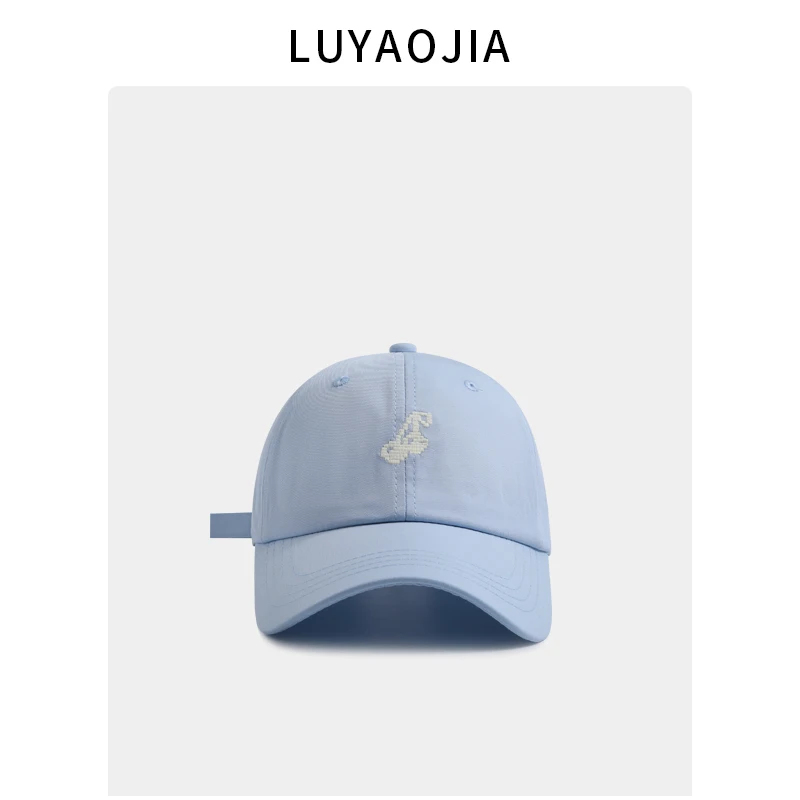 

New spring and summer simple embroidered baseball cap Korean version wide brim casual soft top showing face small cap