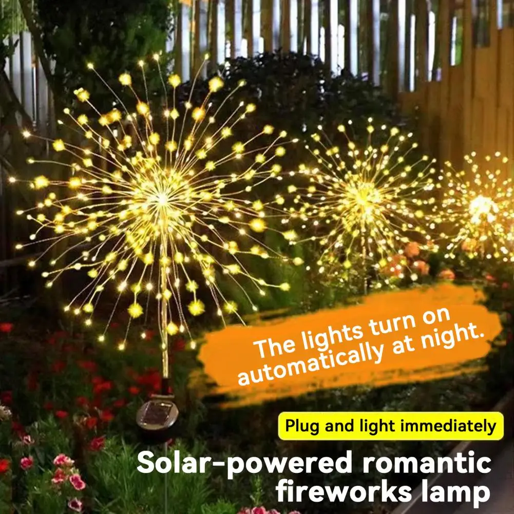 2026 Solar Garden Lights Outdoor Solar Lights Waterproof Solar Dandelion Garden Light with Stake Outdoor Waterproof Pathway Lamp