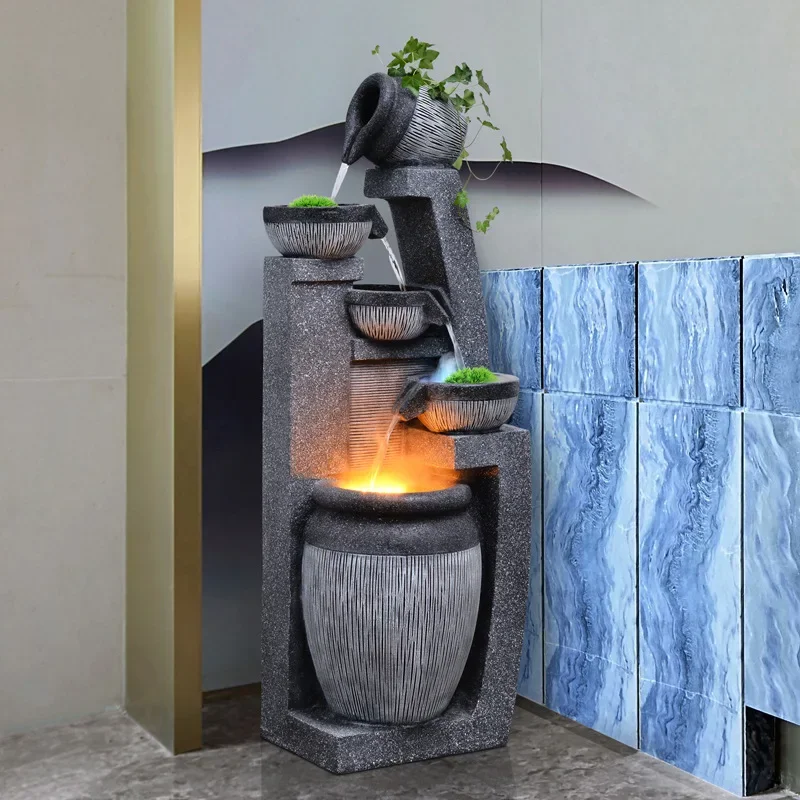 European fish pond balcony rockery flowing water fountain water feature handicrafts home accessories courtyard feng shui wheel p