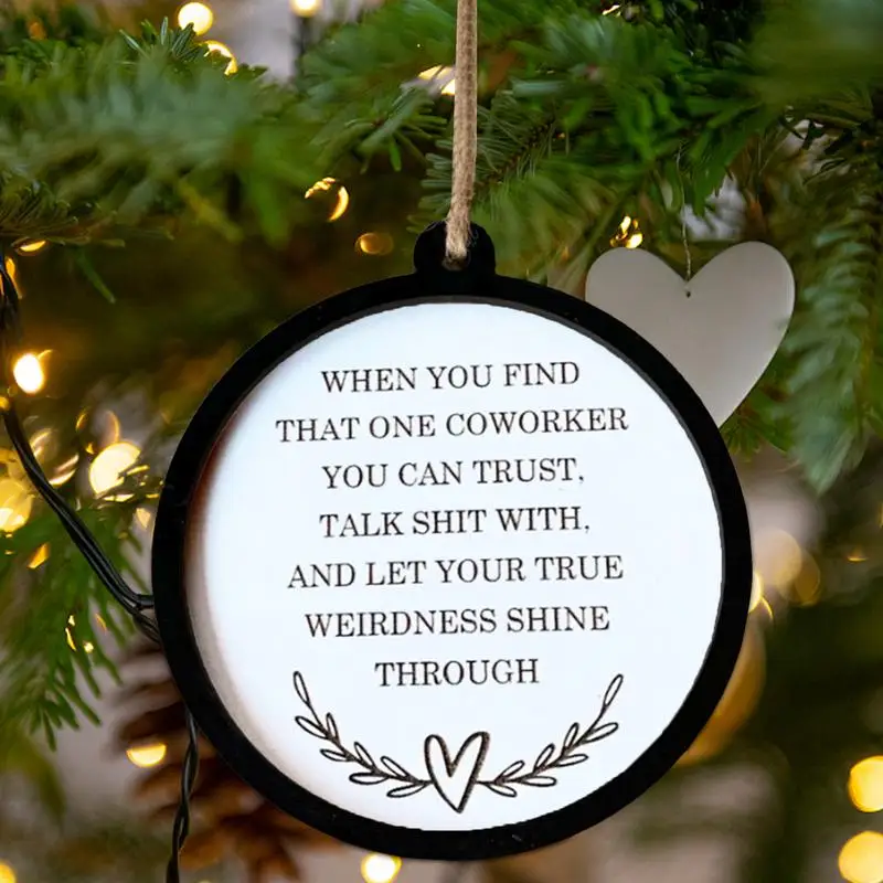 Christmas Coworker Secret Hangable Inspirational Keepsake Coworker Secret Ornament Keepsake Sign Round Appreciation Christmas