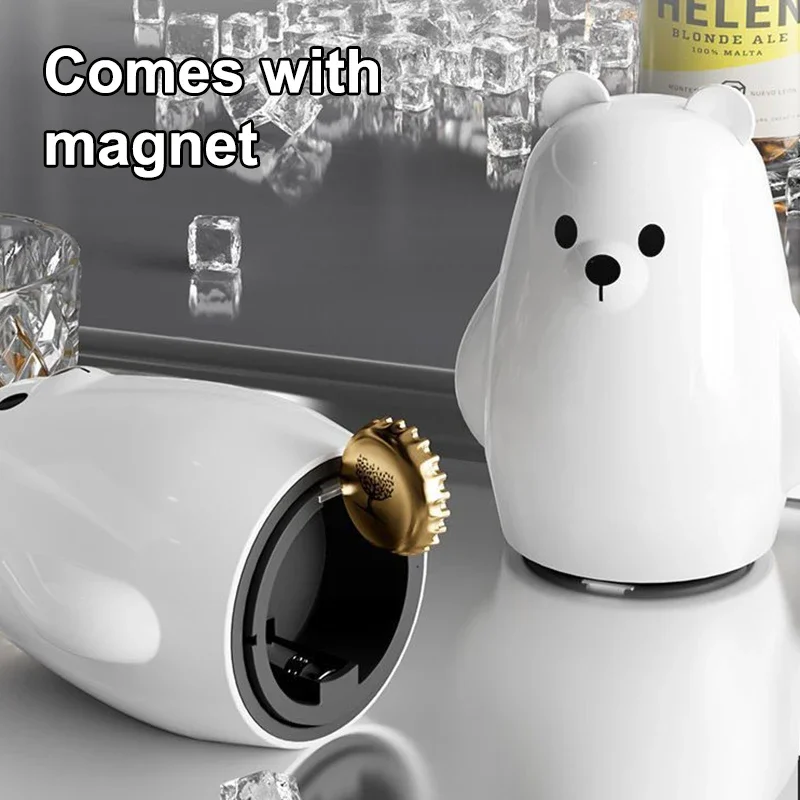 New Polar Bear Magnetic Bottle Opener Multifunctional Portable Automatic Bottle Openers Bar Gadgets Kitchen Accessories