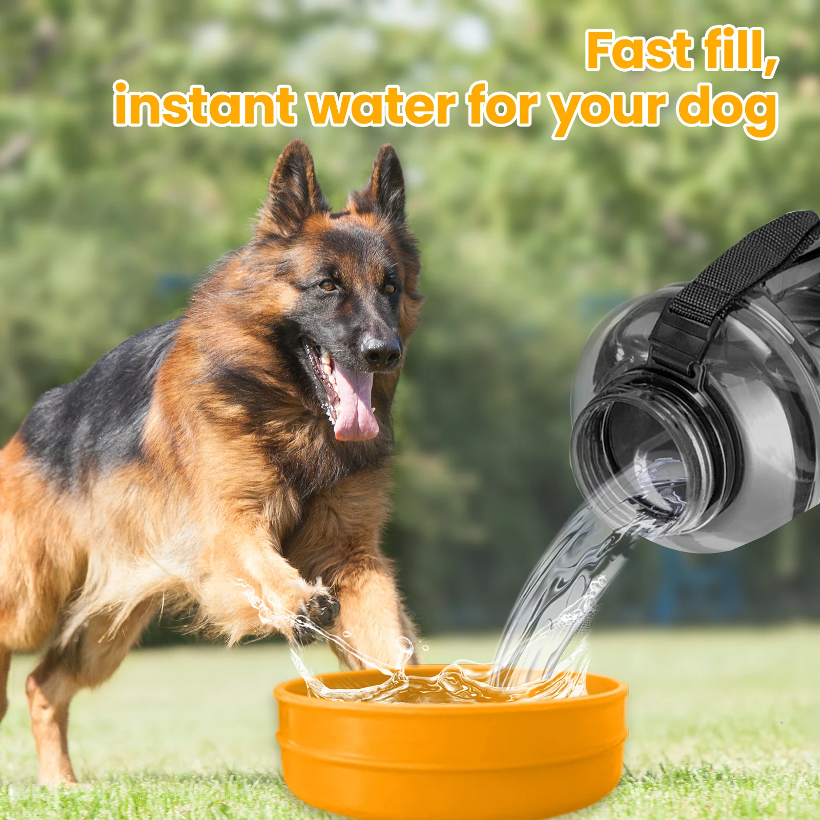 

85oz Large Dog Water Bottle Portable Dog Travel Water Dispenser with Pull-Out Bowl Ideal for Hiking Camping Dog Parks Leak