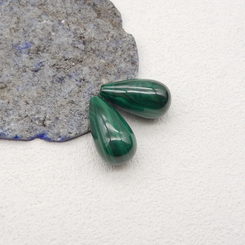 Natural Stone Water Drop Earrings For Women, Handmade Malachite Earrings, Party Gifts,DIY Jewelry, 22x12mm,12g