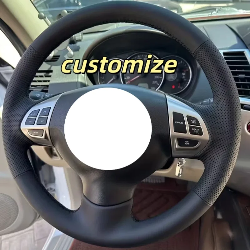 Funda de Volante Personalizada de Microfibra para Mitsubishi Lancer, EX 10, Lancer X, Outlander, ASX, Colt, Pajero Sport