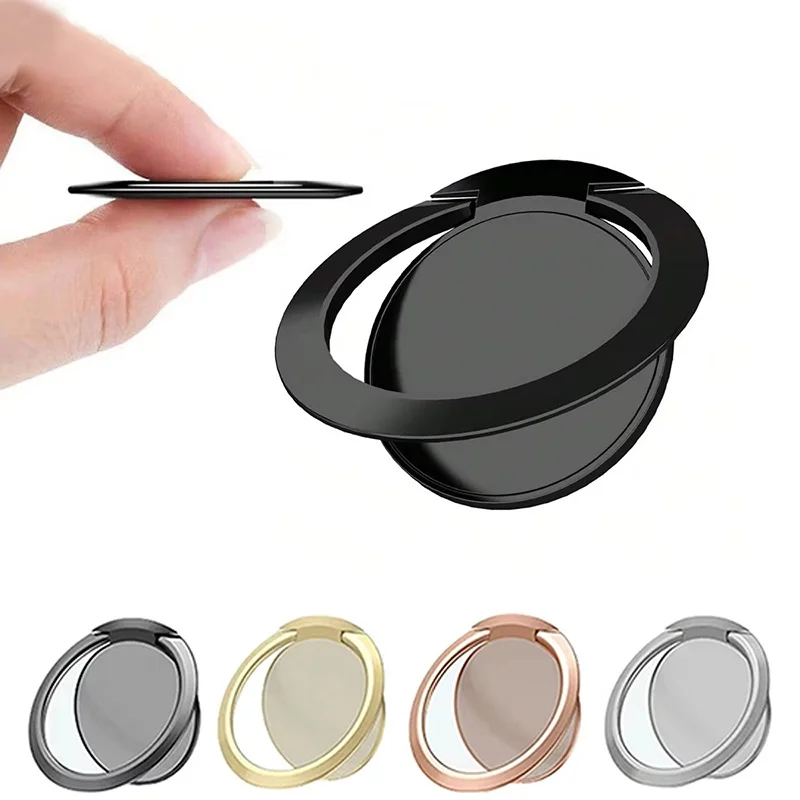 

Extremely Thin Luxury Metal Mobile Phone Finger Ring Holder Universal Magnetic Car Phone Bracket 360° Rotating Stand Accessories