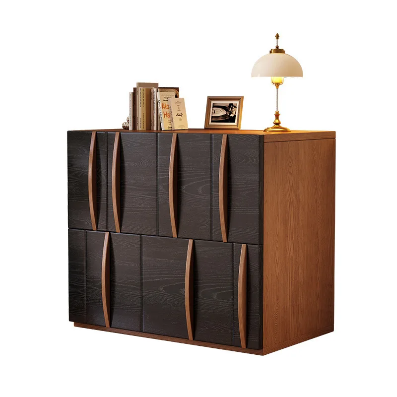 

wood chest cabinet household living room storage cabinet locker hotel American retro cabinet bedroom bedside table