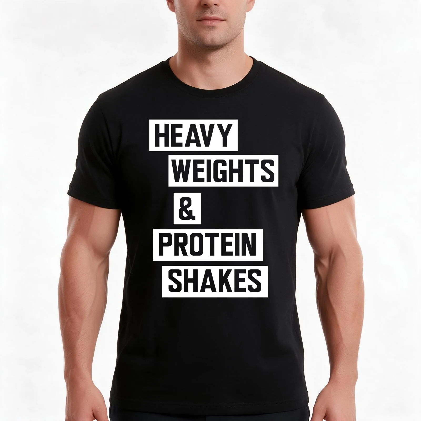 Heavy weights and protein shakes T-Shirt Summer Casual Cotton Tee Oversized Streetwear Tops Vintage Graphic Print
