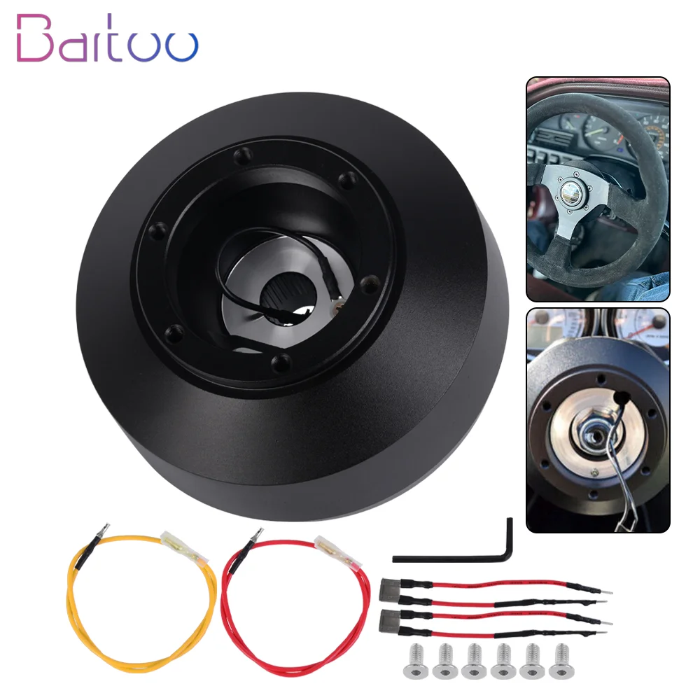 

Bartoo-Quick Release Steering Wheel 162H 6 Bolt Short Hub Adapter Fit For Ford 97-02 F150/ F250/ F350 Pickup/Van QR064