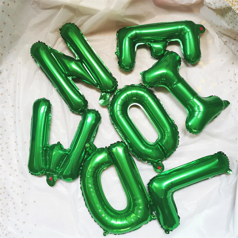7pcs 16inch Green Wild One 1st Birthday Letter Foil Balloons Baby Shower Happy Birthday DIY Home Party Decoration Supplies view 5