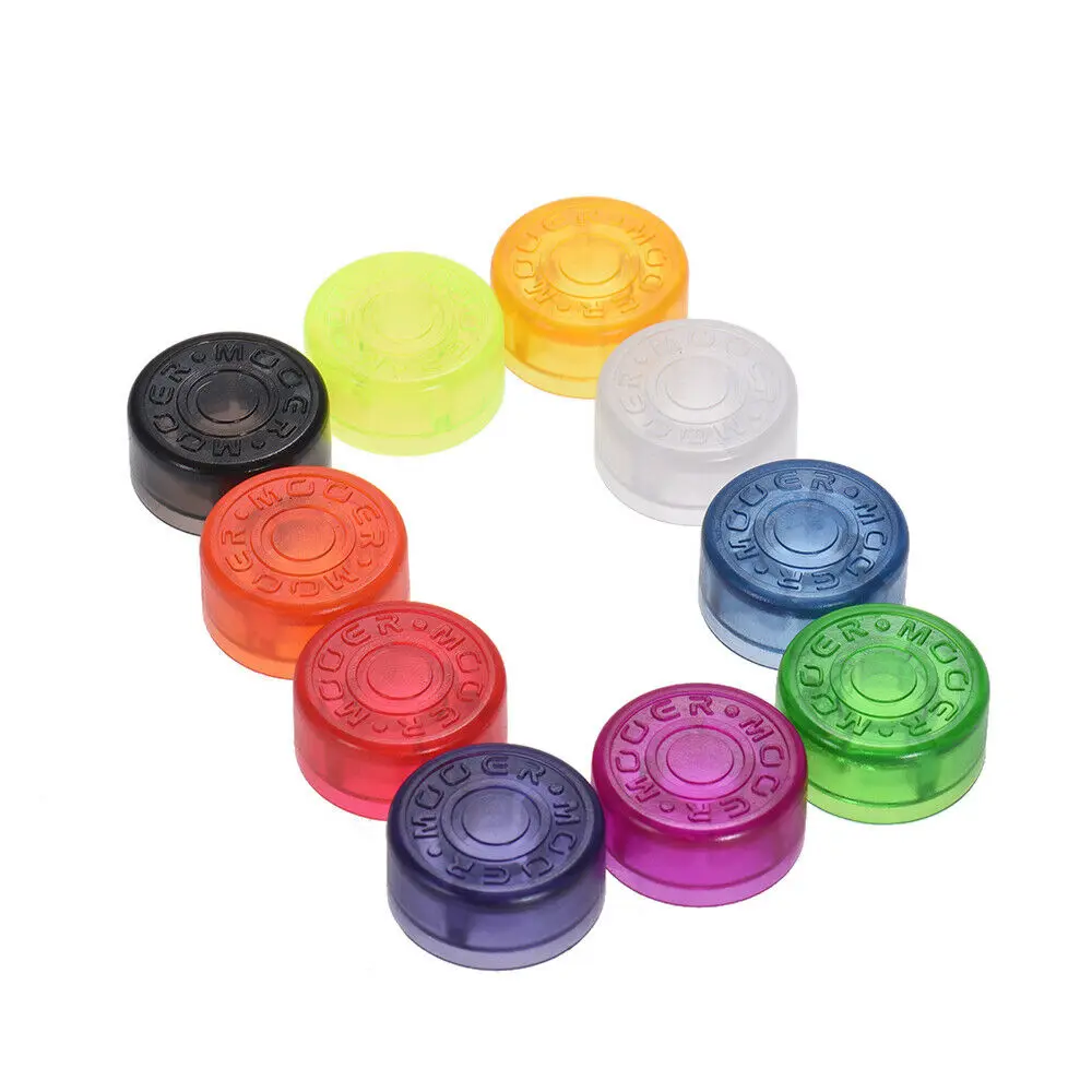 10 قطعة/مجموعة موير تأثيرات الغيتار دواسة القبعات العالية البلاستيك لون عشوائي