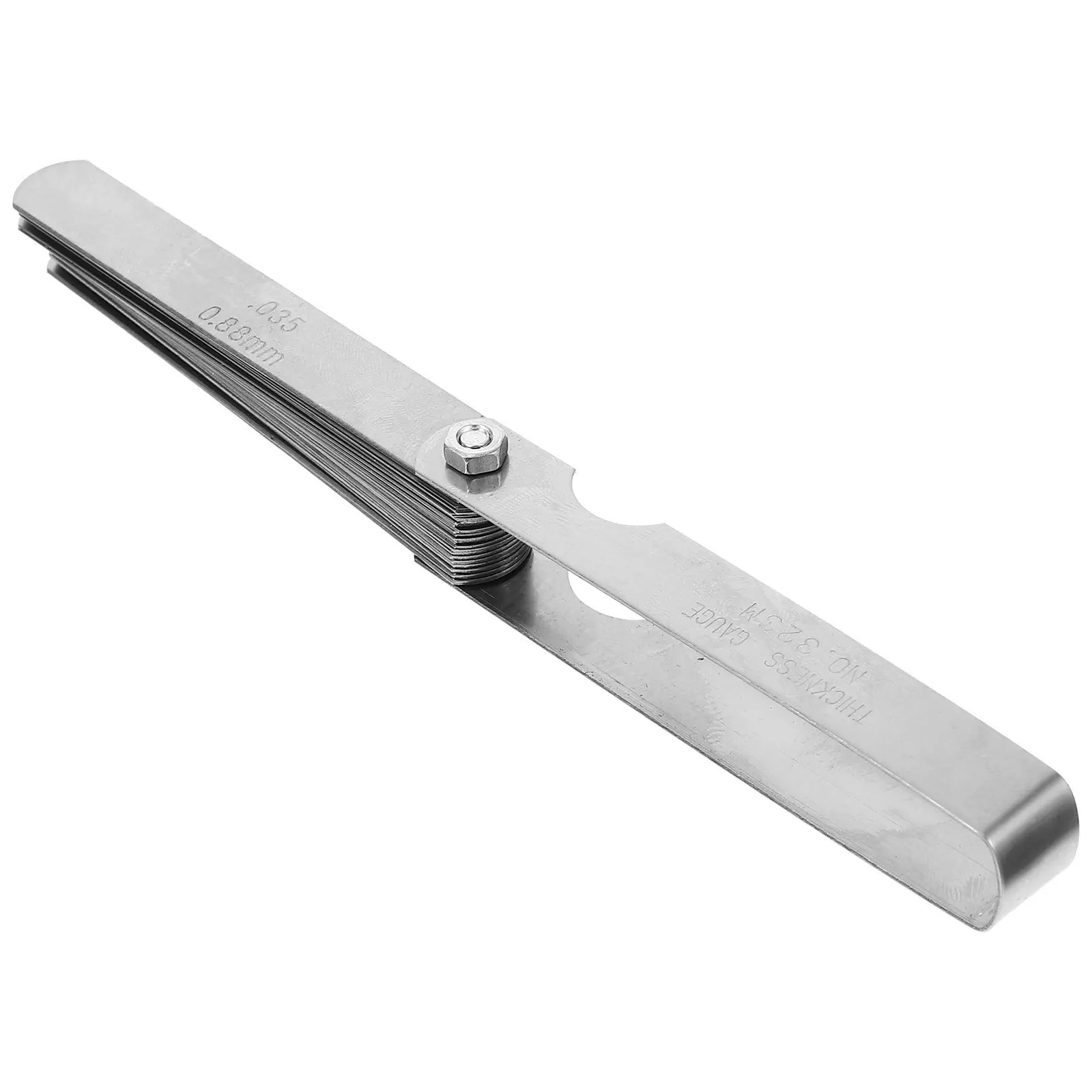 

1 Set Stainless Steel Feeler Gauge 32-Blade Metric Imperial Markings Foldable Thickness Measuring Tool For Guitar Engine