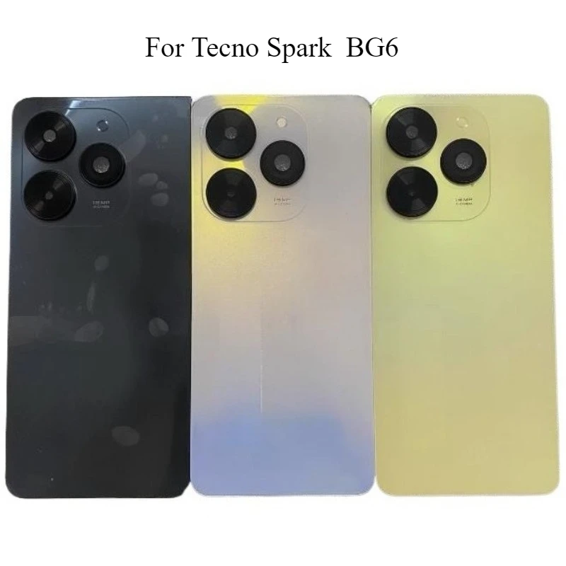 New For Tecno Spark Go 2024 BG6 Back Cover  Battery Cover Rear  Panel Housing Case With Camera Lens Repair Parts